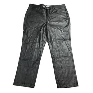 Free People We‎ The Free Rebel Vegan Leather Black Pants Size 14 NEW